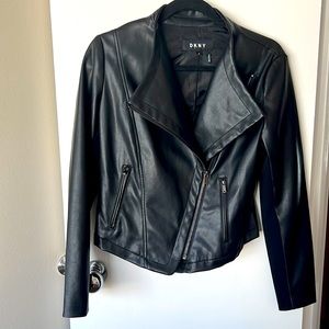 DKNY black faux leather jacket